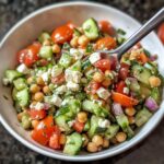 Healthy Chickpea Cucumber Salad with Feta Tomatoes